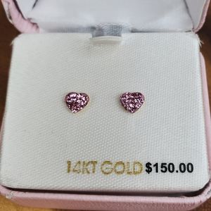 SOLD Girls rose Swarovski crystal stud earrings
